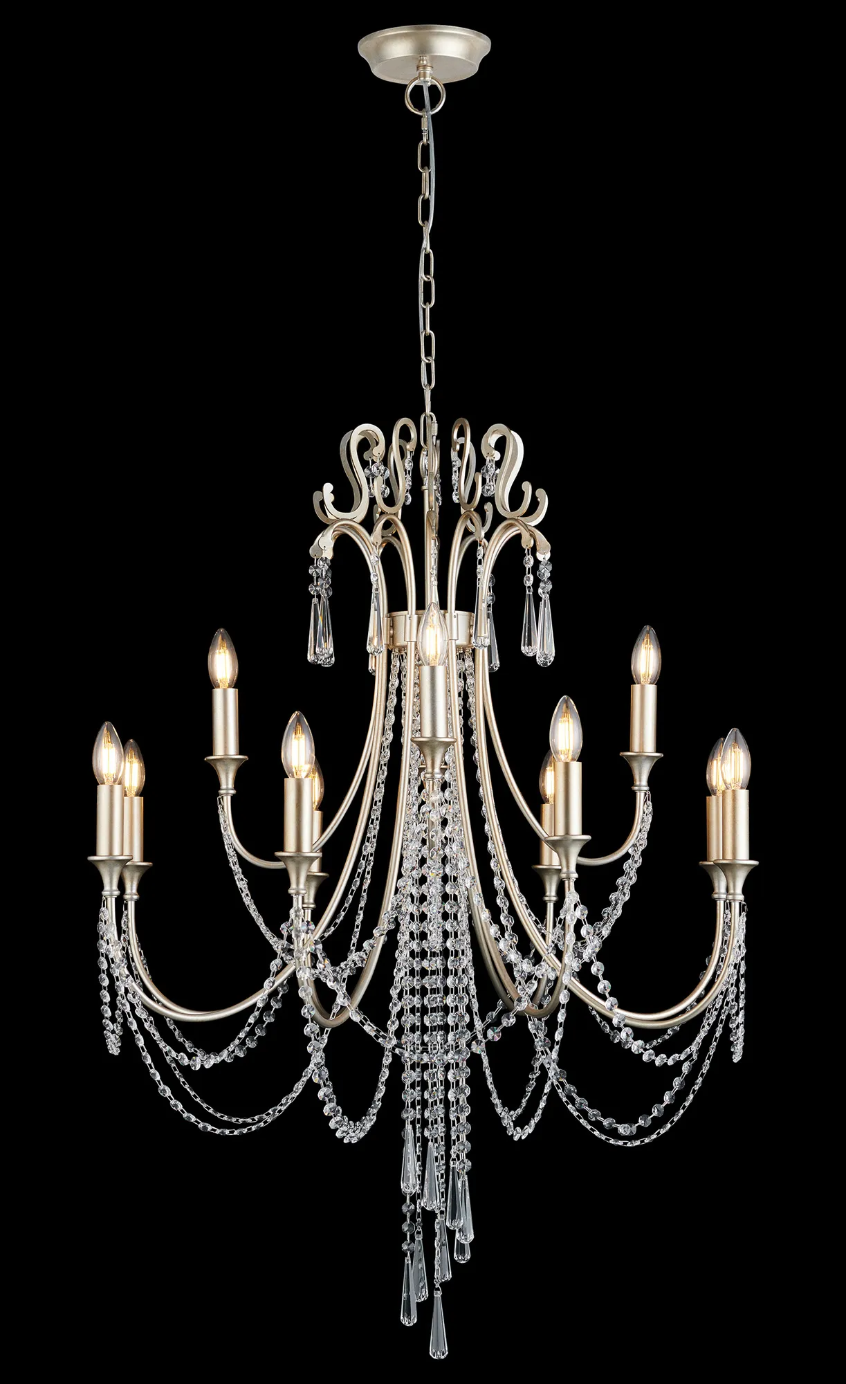 Celine Crystal Ceiling Lights Diyas Statement Crystal Fittings